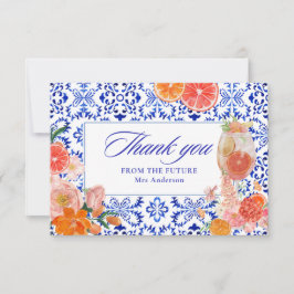 Cartão De Agradecimento Amor no primeiro chá de panela laranja spritz