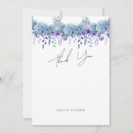 Cartão De Agradecimento Amostra de Jardim Floral Roxo Chuveiro de Noiva