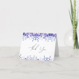 Cartão De Agradecimento Amostra Jardim Floral Roxo