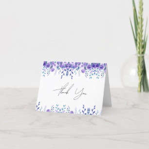 Cartão De Agradecimento Amostra Jardim Floral Roxo