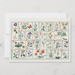 Cartão De Agradecimento Amostrador alfabético de bordados da safra   Flore