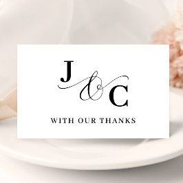 Cartão De Agradecimento Ampersand Monograma Casamento Personalizado