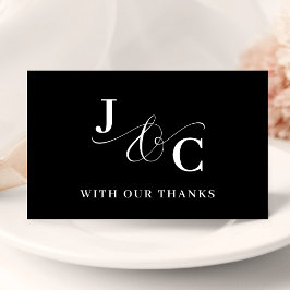 Cartão De Agradecimento Ampersand Monograma Casamento Personalizado