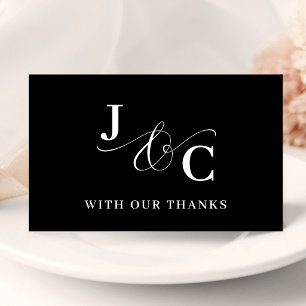 Cartão De Agradecimento Ampersand Monograma Casamento Personalizado