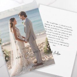 Cartão De Agradecimento Ampersand Script Font 1 Foto do Elegante Obrigado