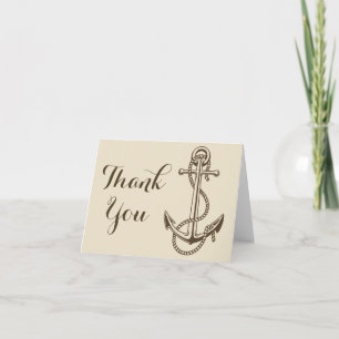 Cartão De Agradecimento Âncora de Navio Obrigado Tan Casamento / Festa Náu