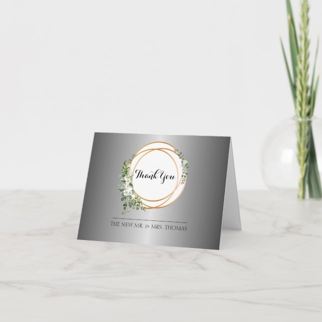 Cartão De Agradecimento Anéis De Ouro E Prata De Fusão (Frente)