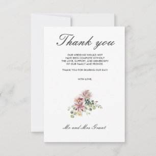 Cartão De Agradecimento Anemone Blush Foto Floral Casamento Obrigado