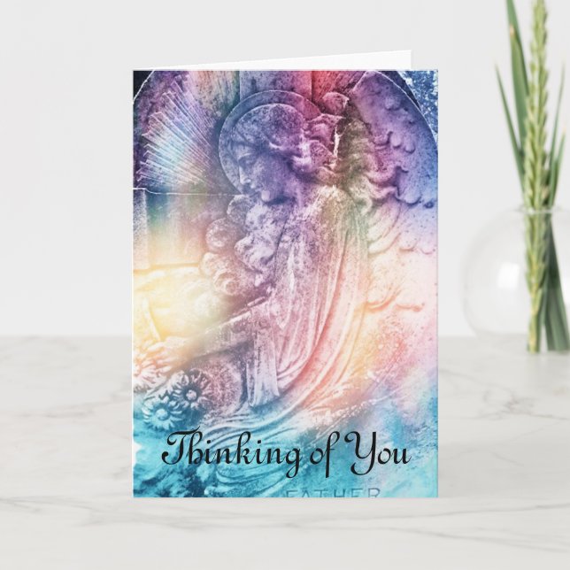 Cartão De Agradecimento Angel Engraving Thinking of You Greeting Card (Frente)