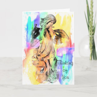 Cartão De Agradecimento Angel Flute pensando em você