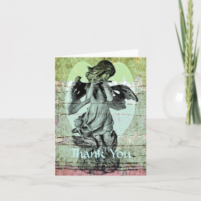 Cartão De Agradecimento Angel Flute Thank You Card (Frente)