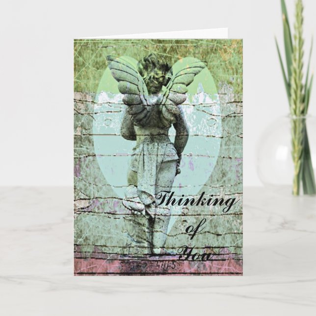 Cartão De Agradecimento Angel Holy Cross Thinking of You Card (Frente)