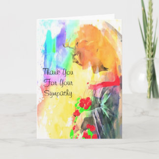Cartão De Agradecimento Angel Serene Thank You For Your Sympathy"