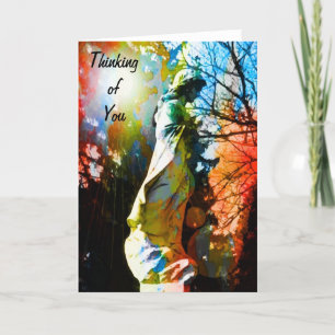 Cartão De Agradecimento Angel Statue Pensando em você