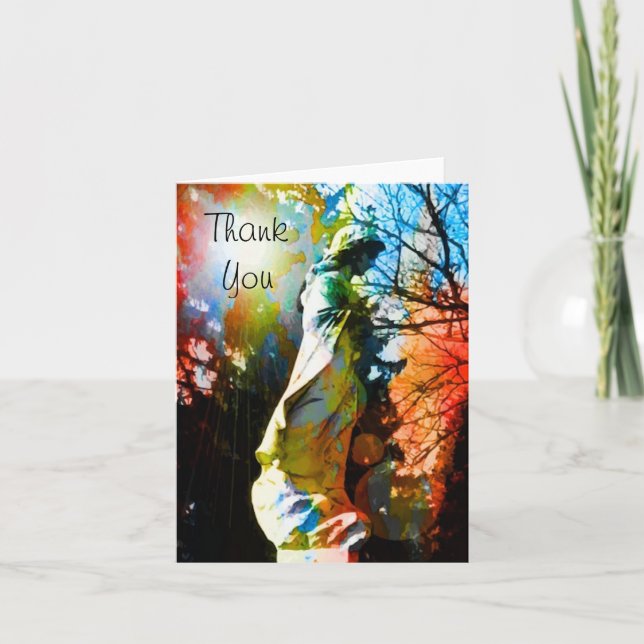Cartão De Agradecimento Angel Statue Thank You Card (Frente)