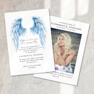 Cartão De Agradecimento Angel Wings Foto Simpatia Funeral Memorial