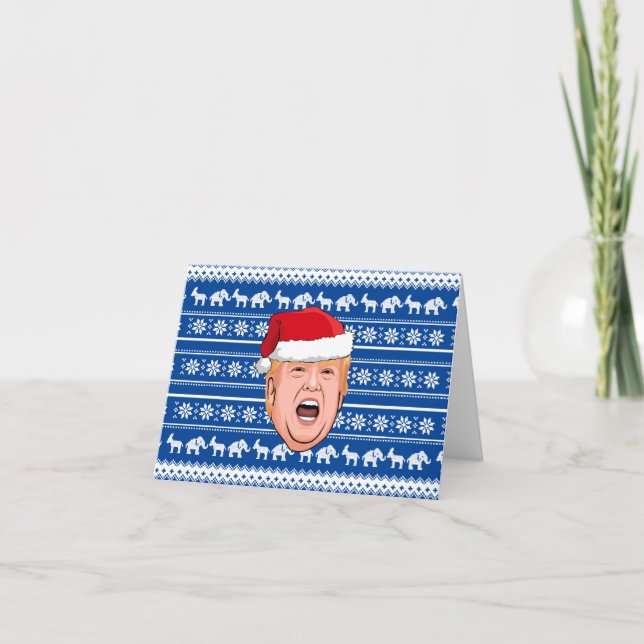Cartão De Agradecimento Angry Donald Trump Christmas (Frente)