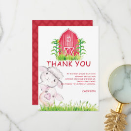 Cartão De Agradecimento Animais Da Exploração De Cintas De Aquarela Cúbica