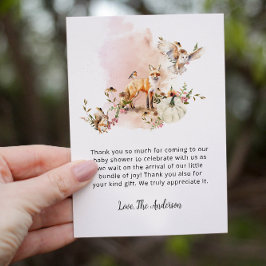 Cartão De Agradecimento Animais da Floresta Pumpkin Queda Chá de fraldas F