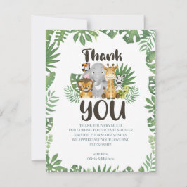 Cartão De Agradecimento Animais da Selva Safari Cujo