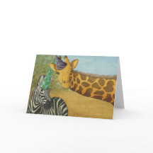 Animais de festa: Girafa/Cartão zebra A5