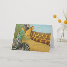 Animais de festa: Girafa/Cartão zebra A5