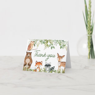 Cartão De Agradecimento Animais de Safari no Jungle Baby Shower