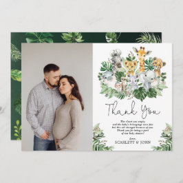 Cartão De Agradecimento Animais de Safari Selvagem na Selva Chuve Tropical