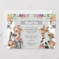 Animais Safari Cute Selvagens Obrigado de Um Rapaz