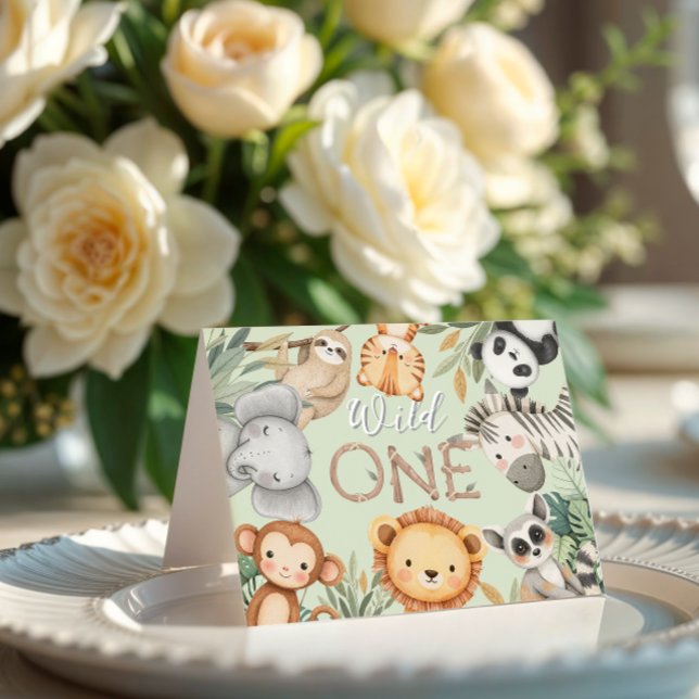 Cartão De Agradecimento Animais Selvagens Tropicais de Pastel, Uma Selva S (Criador carregado)