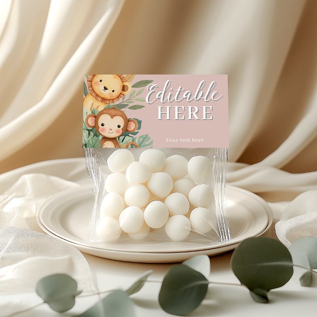 Cartão De Agradecimento Animais Selvagens Tropicais de Pastel, Uma Selva S (Criador carregado)