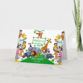 Cartão De Agradecimento Animais Selvagens Uma Selva verde safari inverno