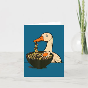 Cartão De Agradecimento Anime Kawaii do Ganso Ramen Gato Comendo Macarrão