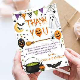 Cartão De Agradecimento Aniversário Assustador de Um Halloween Flat