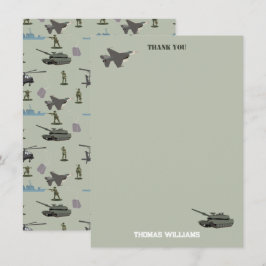 Cartão De Agradecimento Aniversário Camuflagem Verde Exército Militar Camo