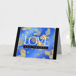 Cartão De Agradecimento Aniversário Casado do Elegante Nove Lapis Lazuli