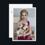Cartão De Agradecimento Aniversário da Bat Mitzvah Fotográfica Elegante Si<br><div class="desc">O Cartões de agradecimentos de aniversário do Simple Elegant Photo Bat Mitzvah apresenta o texto elegante "Obrigado" em um roteiro de caligrafia branca na frente com sua mensagem personalizada no verso. Personalize editando o texto nas caixas de texto. Elaborado por ©Evco Studio www.zazzle.com/store/evcostudio</div>