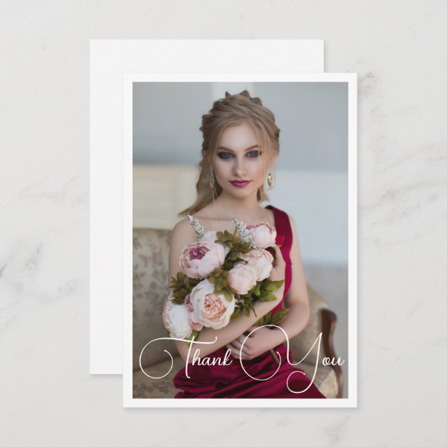 Cartão De Agradecimento Aniversário da Bat Mitzvah Fotográfica Elegante Si (Frente/Verso)