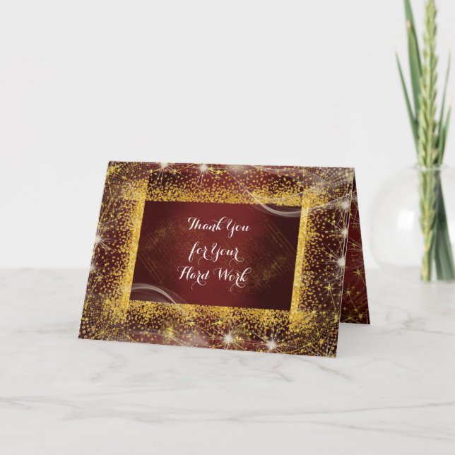 Cartão De Agradecimento Aniversário da Equipe de Funcionários Obrigado Bur (Frente)