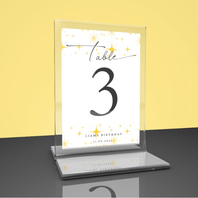 Cartão De Agradecimento Aniversário das estrelas amarelas espumantes (Criador carregado)