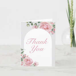 Cartão De Agradecimento Aniversário das Rosas Rosa Elegantes Obrigado