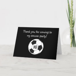 Cartão De Agradecimento Aniversário de 10 anos Futebol Esportes Meninos Cr