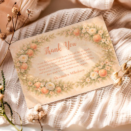 Cartão De Agradecimento Aniversário de 1 ano do Doce Pêssego