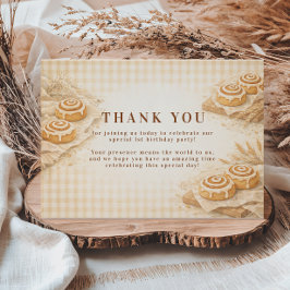 Cartão De Agradecimento Aniversário de 1 ano do Pequeno Pão de Canela Xadr