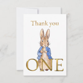 Cartão De Agradecimento Aniversário de 1 ano do Peter o coelho