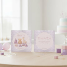 Aniversário de 1 ano em Lavanda Xadrez