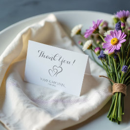 Cartão De Agradecimento Aniversário de 25 anos de Prata com Corações