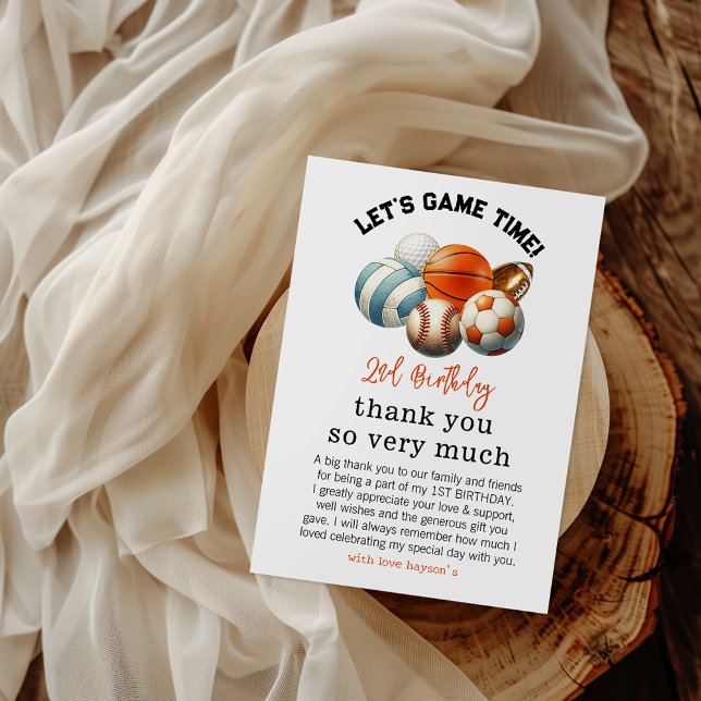 Cartão De Agradecimento Aniversário de 2 anos do Modern Sports Kids (Criador carregado)