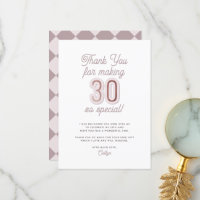 Aniversário de 30 anos Lilac Rosa de Script Modern