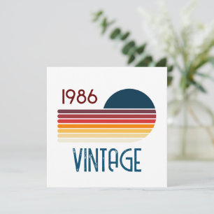 Cartão De Agradecimento Aniversário de 40 anos do Sol Listrado Retro Vinta